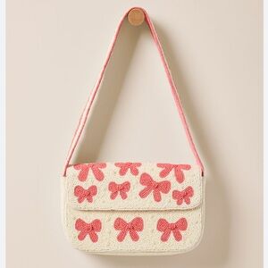 Francesca's Eva bow beaded shoulder Bag NWT